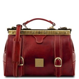Monalisa Doctor Gladstone Leather bag With Front Straps Red TL10034