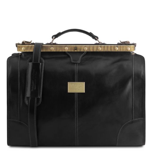 Madrid Gladstone Leather Bag - Small Size Black TL1023