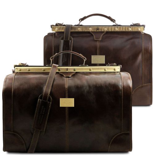 Madrid Дорожный кожаный набор сумок Gladstone Темно-коричневый TL1070