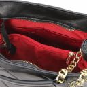 TL Bag Beuteltasche aus Weichem Leder im Steppdesign Schwarz TL142220