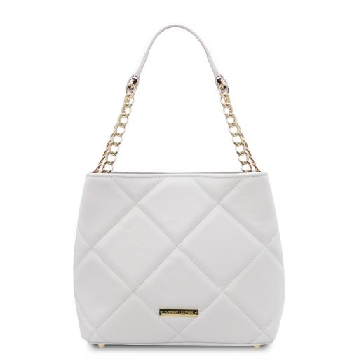 TL Bag Soft Quilted Leather Bucket bag White TL142220
