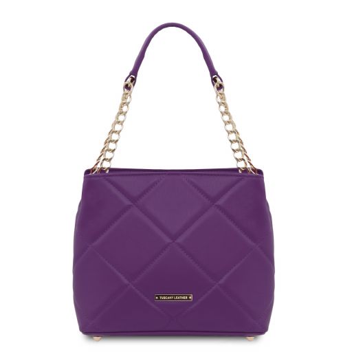 TL Bag Soft Quilted Leather Bucket bag Purple TL142220