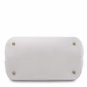 TL Bag Beuteltasche aus Weichem Leder im Steppdesign Weiß TL142237