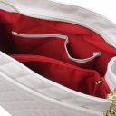 TL Bag Sac Secchiello en Cuir Souple Matelassé Blanc TL142237