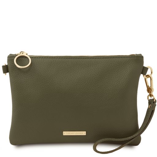 TL Bag Soft Leather Clutch Forest Green TL142029