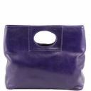 Mary Leather bag With Round Cut-out Handle Purple TL140495