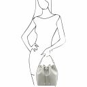 Vittoria Leather Bucket bag Light grey TL141531
