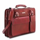 Venezia Leather Briefcase 2 Compartments Red TL141268