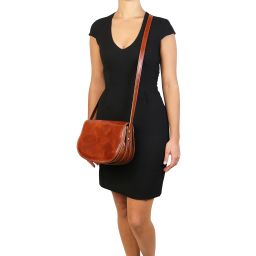 Isabella Klassische Umhängetasche aus Leder Rot TL9031