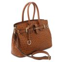 TL Bag Handbag in Ostrich-print Leather Коньяк TL142120