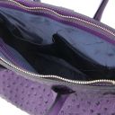 TL Bag Bolso de Mano en Piel Estampada Efecto de Avestruz Violeta TL142120
