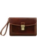 Max Leather Handy Wrist bag Brown TL8075