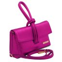 TL Bag Metallic Leather Clutch Fuchsia TL141993