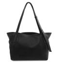 TL Bag Shopping Tasche aus Weichem Leder Schwarz TL142230
