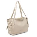 TL Bag Shopping Tasche aus Weichem Leder Beige TL142230