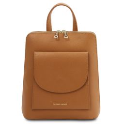 Italian Women's Leather Backpack Cognac - Tuscany Leather