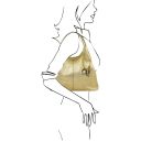 TL Keyluck Schultertasche aus Metallic-Leder Gold TL142263