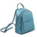 TL Bag Zaino Piccolo da Donna in Pelle Metallic Celeste TL142042