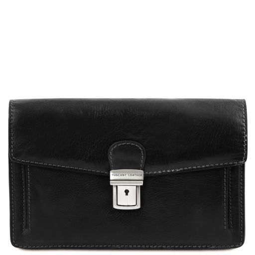 Tommy Exclusive Leather Handy Wrist bag for men Black TL141442