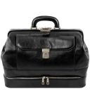Giotto Exclusive Double-bottom Leather Doctor bag Black TL142071