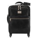 Business 4 Rollen Ledertrolley und TL SMART Notebooktasche aus Leder Schwarz TL142271