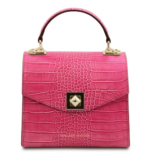 Atena Bolso Noche en Piel Efecto Coco Fucsia TL142267