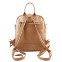Ponza Lederrucksack Für Damen aus Weichem Leder und Geldbörse Für Damen aus Weichem Leder Champagne TL142158