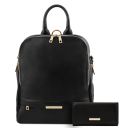Ponza Soft Leather Backpack for Women and Soft Leather Wallet for Women Черный TL142158