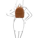 Salina Small Leather Backpack and Soft Leather Wallet for Women Cognac TL142278