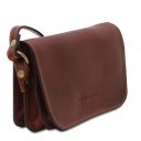 Carmen Leather Shoulder bag With Flap Brown TL141713