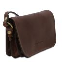 Carmen Кожаная сумка на плечо с клапаном Темно-коричневый TL141713