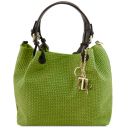 TL KeyLuck Woven Printed Leather Shopping bag Green TL141573