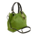 TL KeyLuck Кожаная сумка-шоппер с плетеным теснением Зеленый TL141573