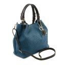 TL KeyLuck Woven Printed Leather Shopping bag Blue TL141573