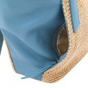 TL Bag Bolso Shopping en Piel Suave Efecto Paja Azul celeste TL142279