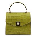 Atena Handtasche aus Leder mit Kroko-Prägung Lime TL142267