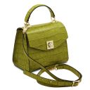 Atena Croc Print Leather Handbag Lime Green TL142267