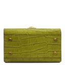 Atena Croc Print Leather Handbag Слива TL142267