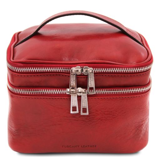 Eliot Beauty Case in Pelle Rosso TL140482