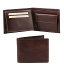 Exklusive Herren Brieftasche aus Leder mit 2 Scheinfächern und Münzfach Dunkelbraun TL140763