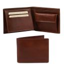 Exclusive 3 Fold Leather Wallet for men With Coin Pocket Brown TL140763