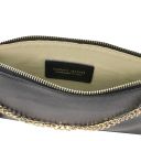 TL Bag Leather Clutch With Chain Strap Black TL142099