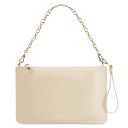 TL Bag Pochette in Pelle con Tracolla a Catena Beige TL142099
