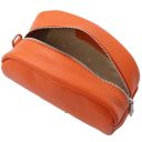 TL Bag Soft Leather Toiletry Case Orange TL142314