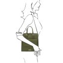 TL Bag Sac à dos Pour Femme en Cuir Vert Forêt TL142211