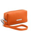 TL Bag Soft Leather Toiletry Case Orange TL142315