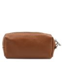 TL Bag Kosmetiktasche aus Weichem Leder Cognac TL142315