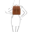TL Bag Leather Backpack for Women Cognac TL142281