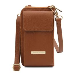TL Bag Monedero/soporte Para Celular en Piel con Bandolera Cognac TL142323
