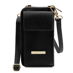 TL Bag Portefeuille/supporte Pour Téléphone en Cuir Avec Bandoulière Noir TL142323